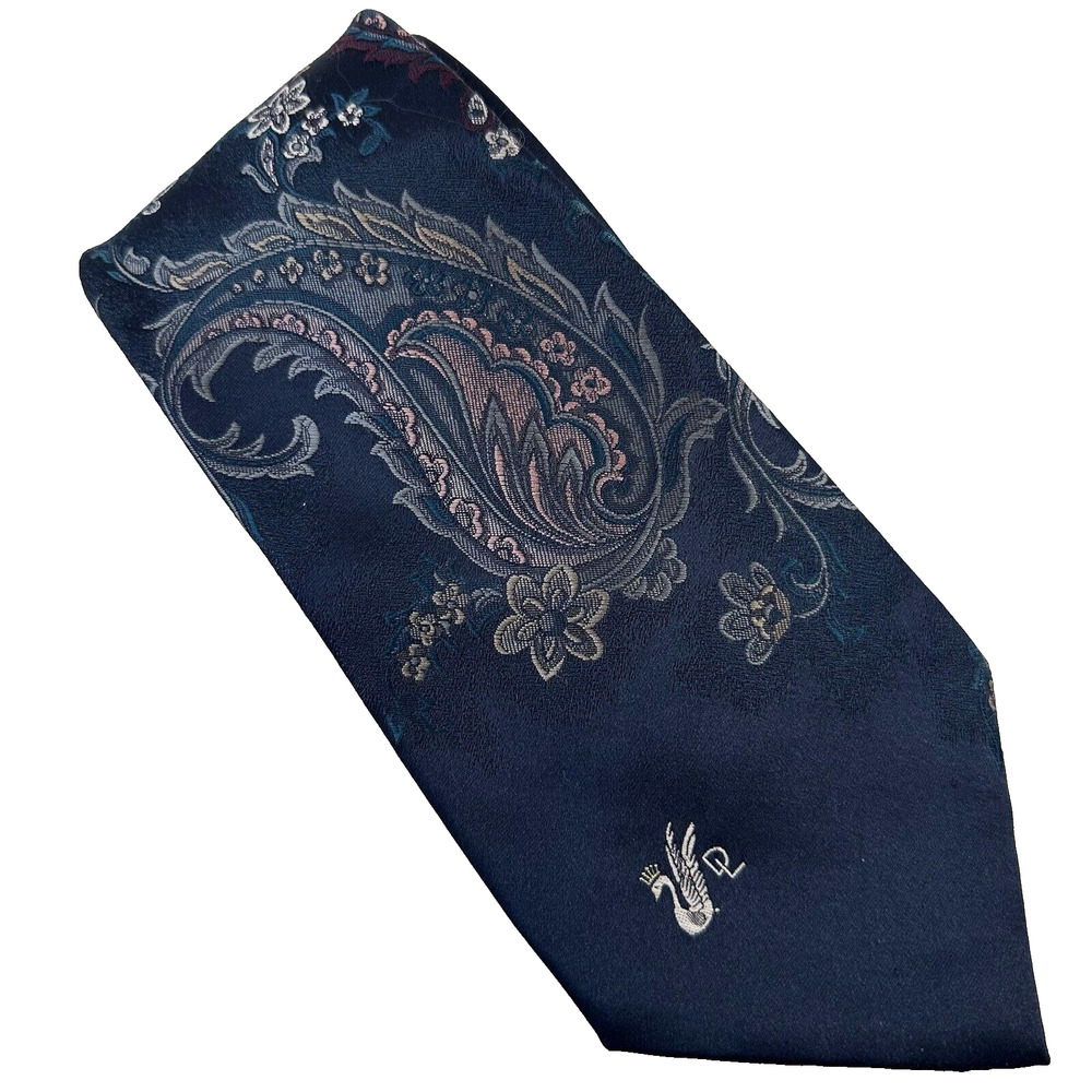 Don Loper Beverly Hills Tie Polyester Made in USA Bold Paisley Floral Preppy